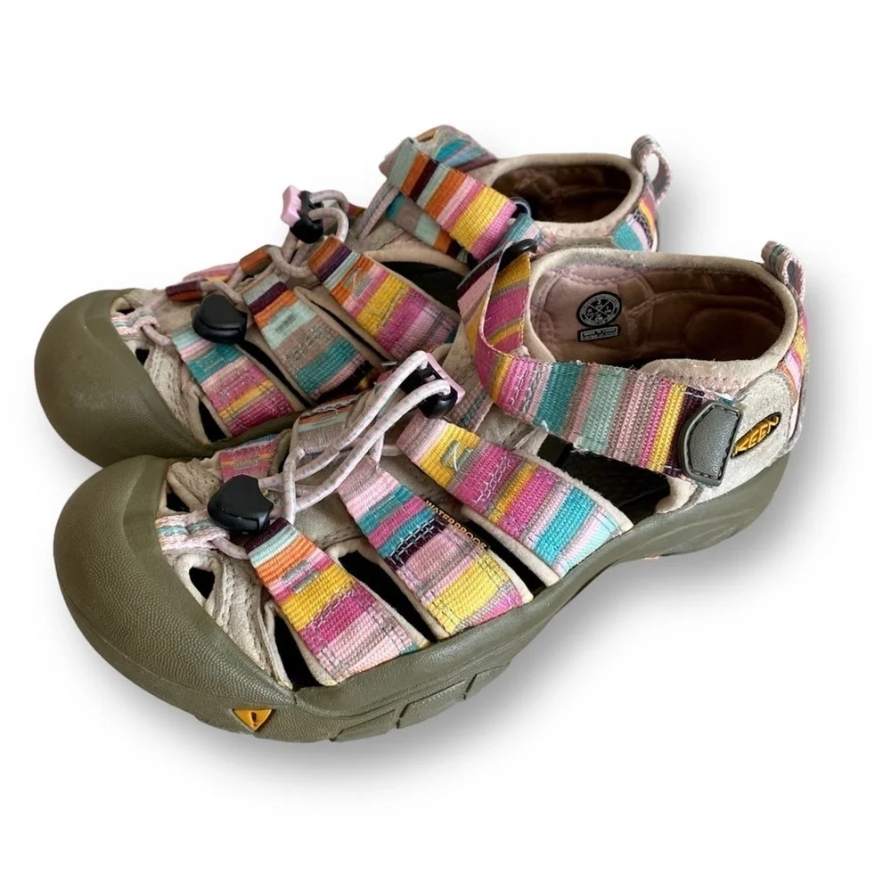 Keen Newport H2 Pink Pastel Stripe Rainbow Sandals Water Shoes Waterproof sz 3